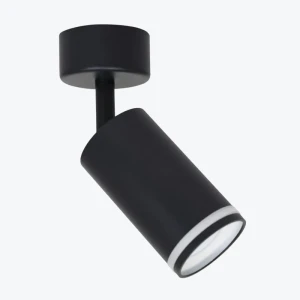 Спот настенно-потолочный поворотный GU10 круглый черный 56x100mm PL-23017B