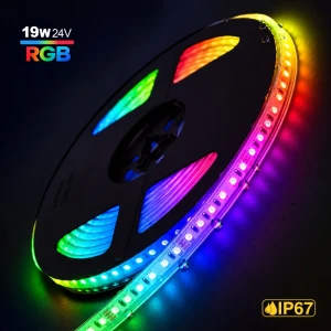 Лента LED RGB 24V IP67 19W 120led/m 10mm 5m PANLIGHT PL-3535RGB120-24E
