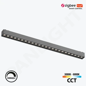 Proiector LED Liniar Grilă 24W 24°, Smart, Magnetic 48V DIM, negru 445mm Ultra Slim PL-24MTA-TUYA-BK PANLIGHT