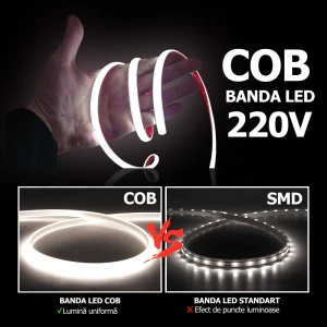 Banda LED COB 220V 10W/m 296led/m 10mm 6000K IP67 50m PL-COB296-CW-220 PANLIGHT-thumb-3