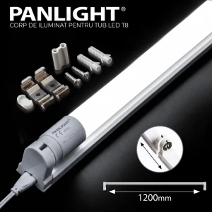 Corp Tub LED T8 - Suport 1x120cm IP20 interconectabil PL-T8FXC120 PANLIGHT