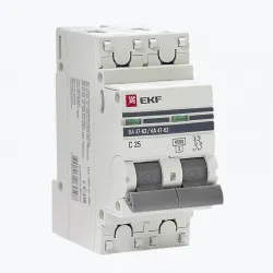Автоматический выключатель 2P 25А (C) 4,5kA ВА 47-63 EKF PROxima
