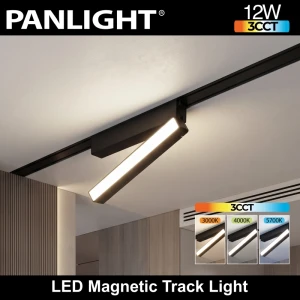 Proiector LED 12W 3CCT liniar Mat Pliabil Magnetic Negru Ultra Slim 48V, 230 mm PL-12MTD3CCT-BK PANLIGHT