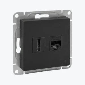 Розетка HDMI+RJ45 Cat.5e черная Epica UP1-SOB-HDMI-RJ45