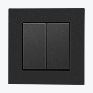 Simon 55 GO Умный Wi-Fi 2-кл выключатель черный мат кнопочный 2x6A, 230V TEW2W.01/149