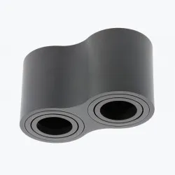 Corp de iluminat aluminiu AVEIRO DUO BIS max 20W*2 160X80X90mm IP20 rotund negru OS-AVB80160OK2-00