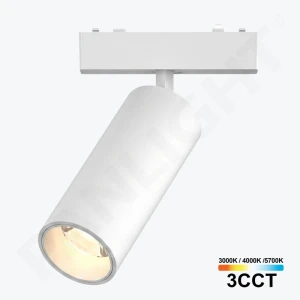 Proiector LED 3CCT 18W 24° Alb, șină magn Ultra Slim 48V, Orientabil, PL-18MTF3CCT-WH PANLIGHT