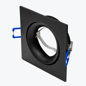 Встраиваемый светильник GU10 квадратный черный 92x92x25mm IP20 PL-23433B
