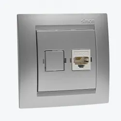 Priza telefon unitara RJ11 alluminiu 1591480-033 SIMON 15