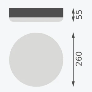 LED плафон 26W IP65 SF Slim RD 260 P 2730lm 4000K Ra80 120° белый Ø260x55mm LEDV.