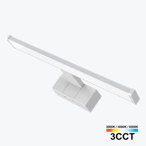 Aplică LED 8W 3CCT IP44 albă tablou/oglindă 640lm 230V 400*138*51mm PL-ML-C02-400-3CCT-WH