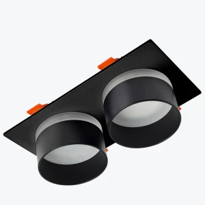 Spot incorporat 2xGU10 patrat negru 174x92x58mm IP20 PL-234252B-thumb-1