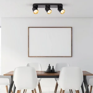 Corp de iluminat 3*GU10 negru aplicat 60*100 LuminaLED