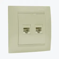 Priza dubla calculator+calculator RJ45 cat5e AMT ivoar 1591552-031 SIMON 15