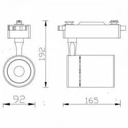 Proiector track cu LED pe sina 2 fire DUBLIN 35W alb 4200K 018-018-0035