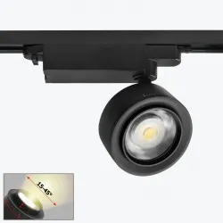 Proiector track cu LED ZOOM 15-45° pe sina 2 fire negru 28W 4000K PL-28PG30ABK