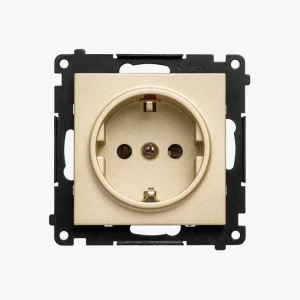 Priză cu împământare 16A champagne mat cu protectie copii IP20, 250V TGSZ1CZ.01/144