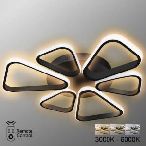 Светодиодная люстра 100W 7500Lm 3000K/4000K/6000K черная PL-21854B