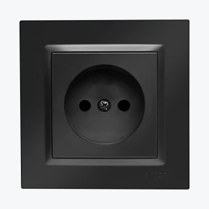 Розетка без заземлением черная матовая SIMON 10 CG1.01/49