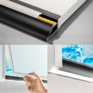 Profil din aluminiu maner corp suspendat pentru bandă LED negru mat 3m/set 33*18mm PA-GLAXWN3M-AL-20M GTV