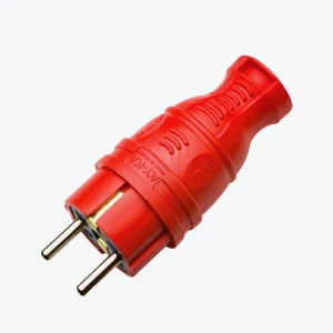 Fisa euro dreapta cauciuc IP44 rosie 55 115 01 AY-KA