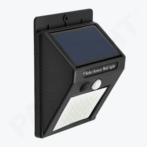 Настенный светильник 3 W на солн. батарее с датч. движ., 6500K, 150lm, IP54, черный PL-SWL-3W-BK PANLIGHT