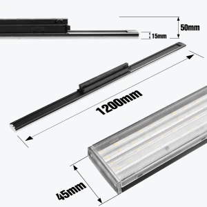 Corp de iluminat track cu LED pe sina 2 fire negru 50W 4000K 1200MM PANLIGHT PL-502LTL-BK-thumb-3