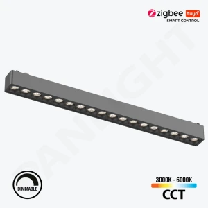 Магнитный светильник 18W Smart, Linear 24° 48V черный с линзами DIM, трековый Ultra Slim 338 mm PL-18MTA-TUYA-BK-thumb-1