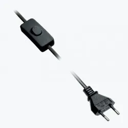 Провод с выключателем 2 метра черный 2х0,75MM2 LD-KABE2M-10