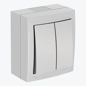 Выключатель 2-кл белый проходной IP44 наружный Simon Aquaclick 10А ACW6/2/X/11