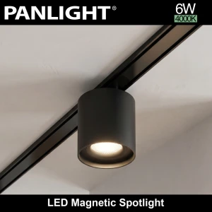 LED spot magnetic negru 6W,4000K,DC48V,75MM PANLIGHT ULTRA SLIM PL-6MTS-BK