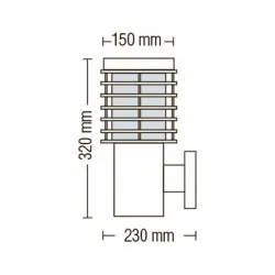 Lampa de gradina pe perete PALMIYE-1 HL296 negru max.100W IP44 230V E27 075-001-0002