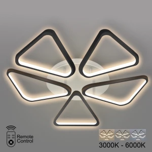 Светодиодная люстра 56W 4200Lm 3000K/4000K/6000K черная PL-21859B
