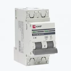 Автоматический выключатель 2P 40А (C) 4,5kA ВА 47-63 EKF PROxima
