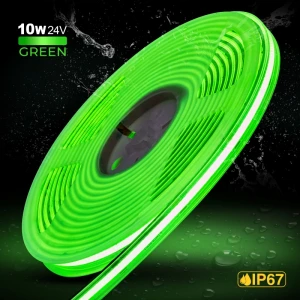 LED Лента COB Зеленая 10W 384led/m IP67 24V 10 mm 5 m PL-COB384-G-24E PANLIGHT