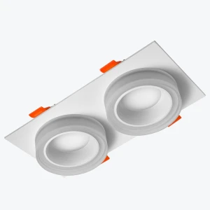 Spot incorporat 2xGU10 patrat alb 174x92x43mm IP20 PL-234232W