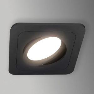 Встраиваемый светильник GU10 квадратный черный 90x90x30mm IP20 PL-23504B