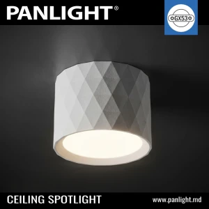 Spot aplicat GX53 rotund alb 84x60mm IP20 PL-24407W