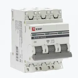 Автоматический выключатель 3P 8А (C) 4,5kA ВА 47-63 EKF PROxima