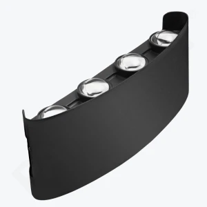 Фасадный светильник на 8 линз 3000K Черный 8x1W LED IP54 PL-25010B 220x80x50mm