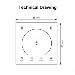 Контроллер для светодиодной ленты RGB Touch встраиваемый DC12-24V 4A IP20 100-004-0288-thumb-4