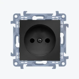 Розетка без заземлением черная матовая SIMON 10 CG1.01/49