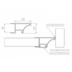 Алюминиевый профиль торцевой ручка для светодиодной ленты 2m/set 33*20mm PA-GLAXWN-AL GTV