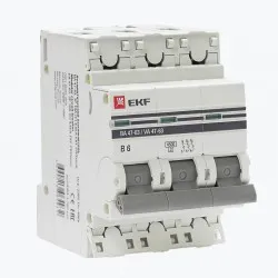 Автоматический выключатель 3P 6А (В) 4,5kA ВА 47-63 EKF PROxima