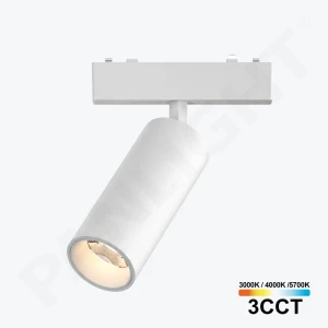 Proiector șină magn 3CCT 9W 24° 48V Alb, Ultra Slim PL-9MTE3CCT-WH PANLIGHT