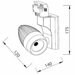 Proiector track cu LED pe sina 2 fire VENEDIK HL830L 23W alb 4200K 018-006-0023