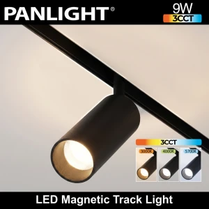 Proiector șină magn 3CCT 9W 24° 48V, negru, Ultra Slim PL-9MTE3CCT-BK PANLIGHT