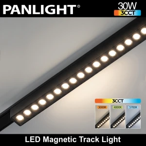 Proiector LED Liniar Grilă 30W 24° 3CCT 48V negru, șină magn Ultra Slim, 555 mm PL-30MTA3CCT-BK PANLIGHT-thumb-2