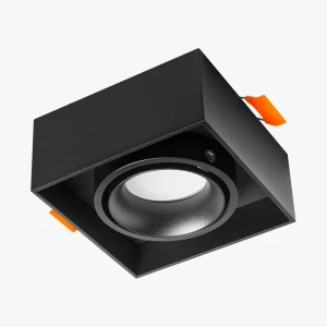 Spot incorporat GU10 patrat negru 96x96x45mm IP20 PL-23151B