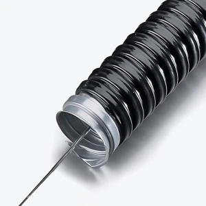 Tub metalic flexibil cu izolație negru Ø63 mm cu broșă